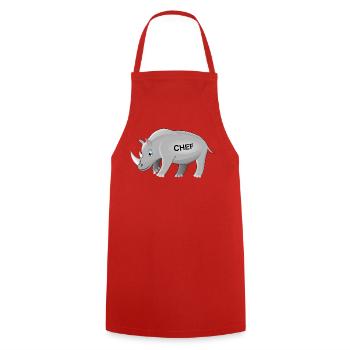 Rhino, patron, rhino, patron, PDG, cadeau drôle - Tablier de cuisine - rouge - Devant - AI Model Male 185 dark (185cm)