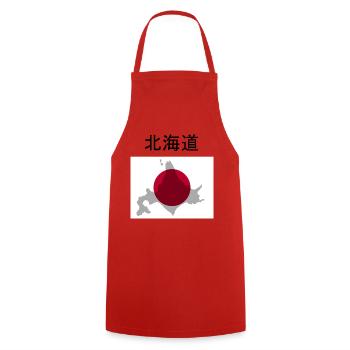 Carte de Hokkaido - Tablier de cuisine - rouge - Devant - AI Model Male 185 dark (185cm)