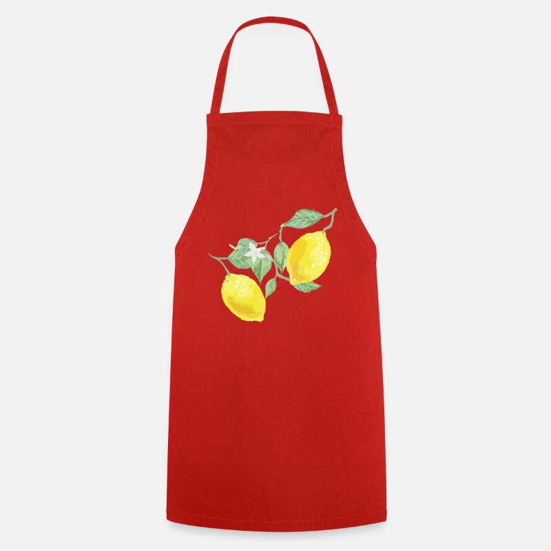 Lemons - Cooking Apron - red