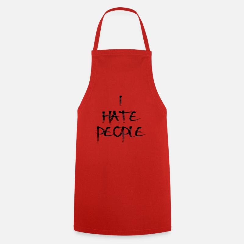 I hate people - I hate people - Cooking Apron - red
