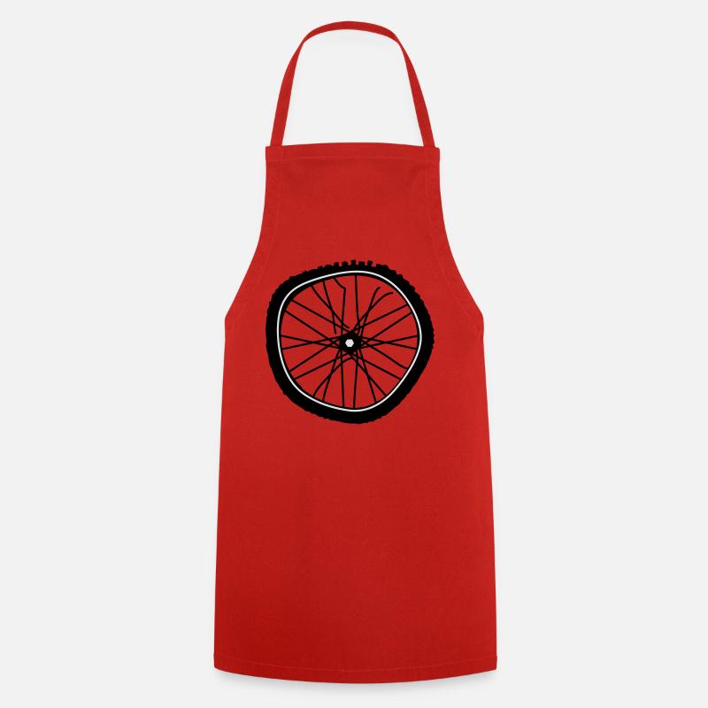 A broken bicycle tire - Cooking Apron - red