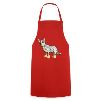 Witziger Australian Cattle Dog - Hund - Kochschürze - Rot - Vorne - AI Model Male 185 dark (185cm)