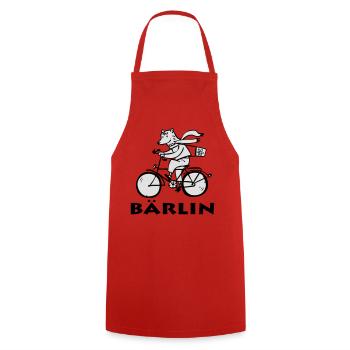 Berliner Bär / Bärliner Bär - Kochschürze - Rot - Vorne - AI Model Male 185 dark (185cm)