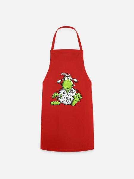 Frosch im Schaffell - Kochschürze - Rot
