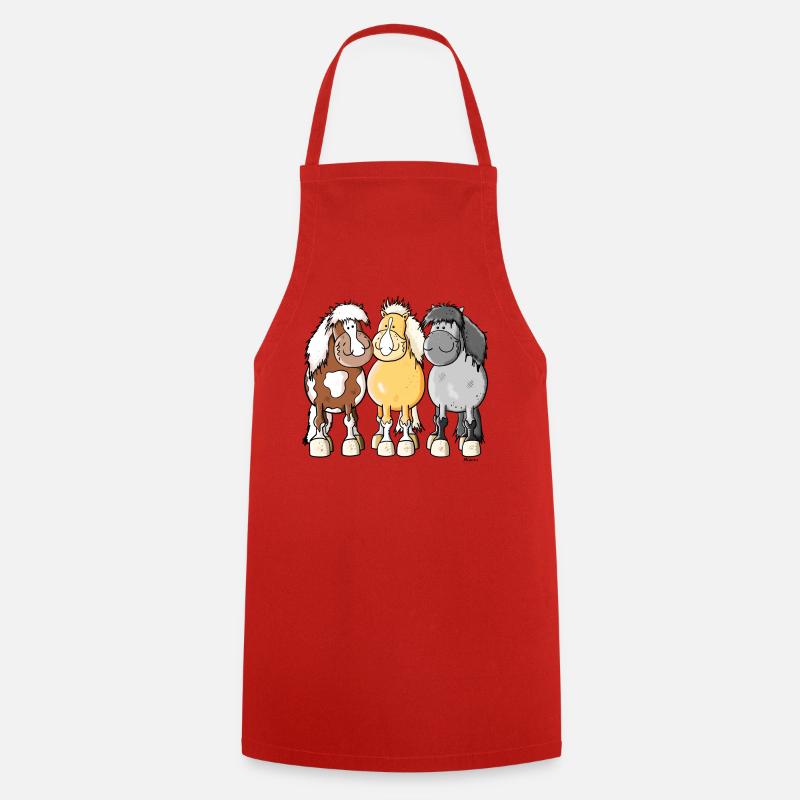 Mignon Poneys Shetland - Tablier de cuisine - rouge