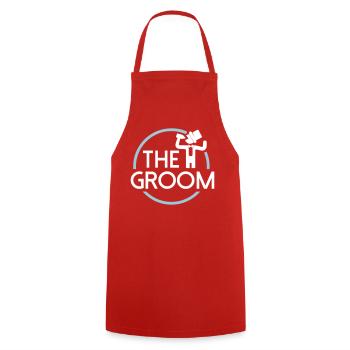 Groom - Kochschürze - Rot - Vorne - AI Model Male 185 dark (185cm)