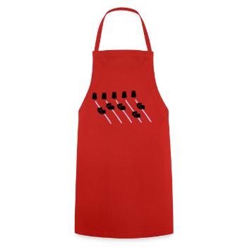 music mixer - Kochschürze - Rot - Vorne - AI Model Male 185 dark (185cm)