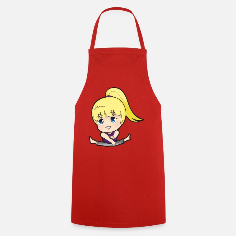 Chibi Anime Manga Splitkick - Cooking Apron - red