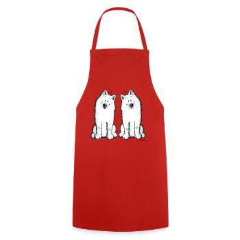 Samoyed Team - Samoyède - Tablier de cuisine - rouge - Devant - AI Model Male 185 dark (185cm)