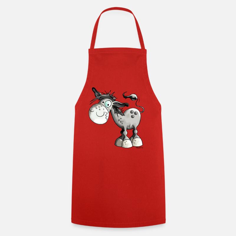 Funny Donkey - Cooking Apron - red