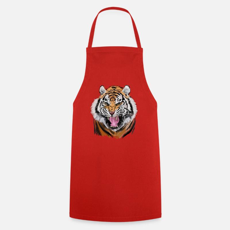 tiger - Cooking Apron - red