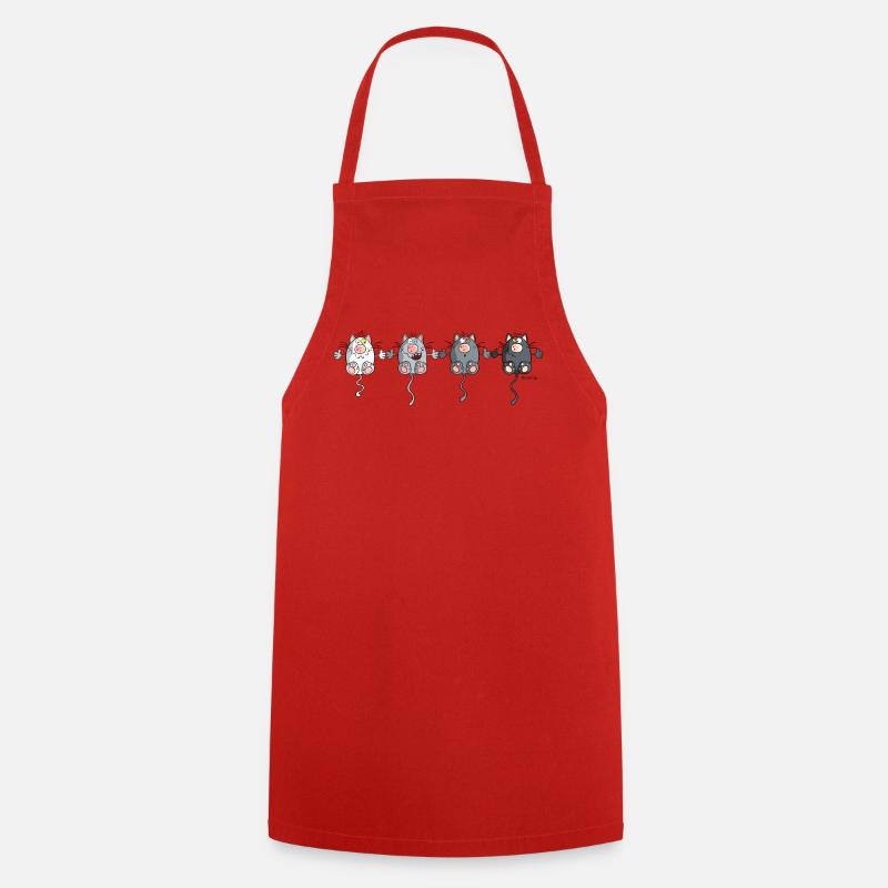 Mignon Chats - Tablier de cuisine - rouge