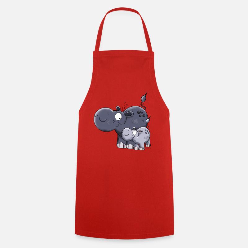 Hippopotame - Tablier de cuisine - rouge