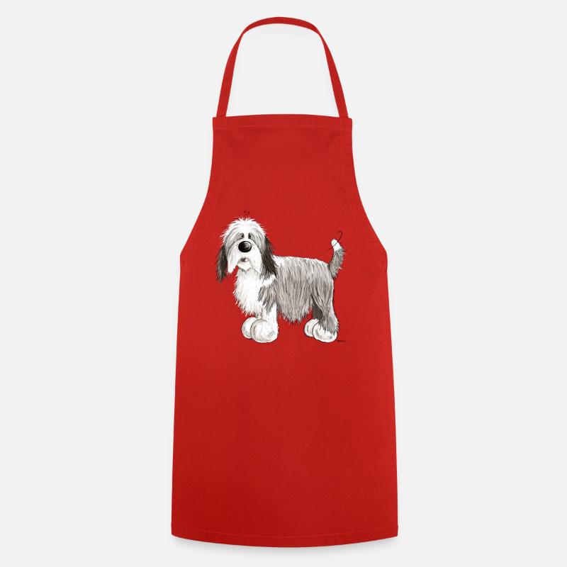 Bearded Collie - Tablier de cuisine - rouge