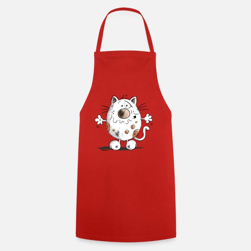 Mignon chat comique - Tablier de cuisine - rouge