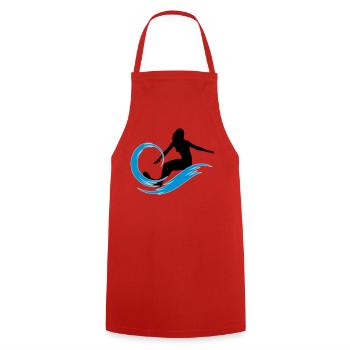 surfeuse - Tablier de cuisine - rouge - Devant - AI Model Male 185 dark (185cm)