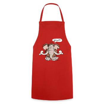 Mammouth drôle - éléphant - dessin animé - cadeau - Tablier de cuisine - rouge - Devant - AI Model Male 185 dark (185cm)