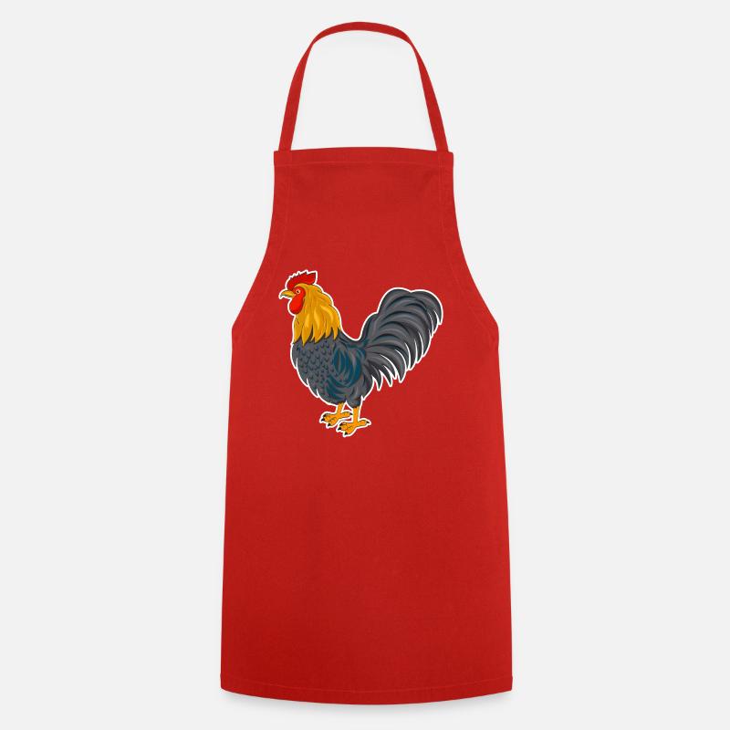 Coq - design - Tablier de cuisine - rouge