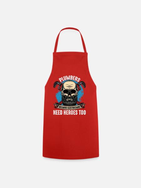 Klempnerhelden Skull Motiv - Kochschürze - Rot