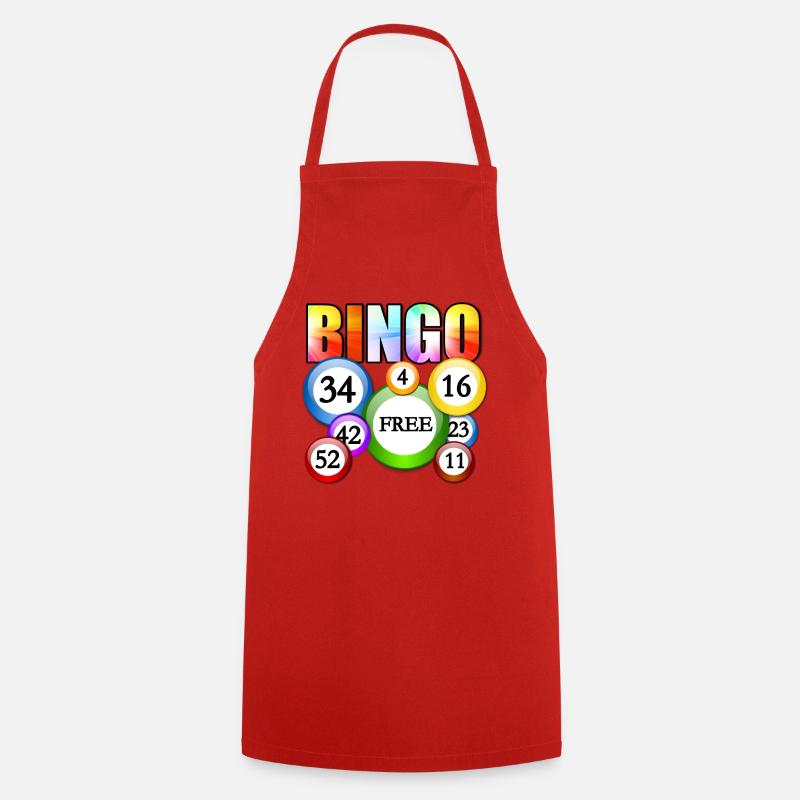 Conception vibrante de boule gratuite de bingo - Tablier de cuisine - rouge