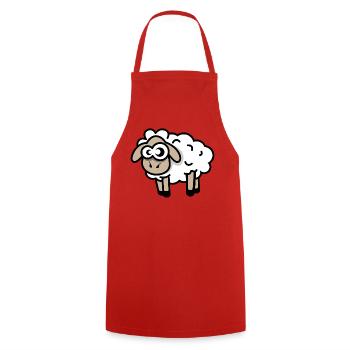 Schaf comic lustig cool cartoon Schafe Symbol - Kochschürze - Rot - Vorne - AI Model Male 185 dark (185cm)