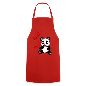 Cadeau de ballons d'anniversaire pour enfants Panda Bear - Tablier de cuisine - rouge - Devant - AI Model Male 185 dark (185cm)