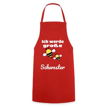 Ich werde große Schwester - Kochschürze - Rot - Vorne - AI Model Male 185 dark (185cm)
