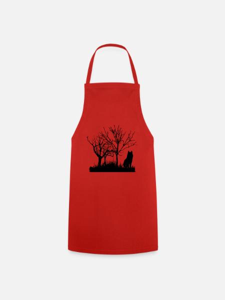 Nature Nature Loups Loups Faune Écologie - Tablier de cuisine - rouge