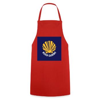Buen Camino | Camino de Santiago | Way of St. James - Cooking Apron - red - Front - AI Model Male 185 dark (185cm)
