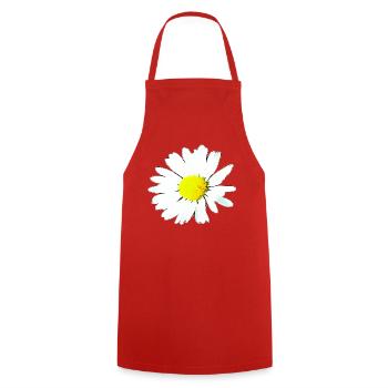 Flower - Daisy - Cooking Apron - red - Front - AI Model Male 185 dark (185cm)