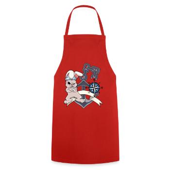 Sailor Compass Ancre Lapin Marin Capitaine Ahoi - Tablier de cuisine - rouge - Devant - AI Model Male 185 dark (185cm)