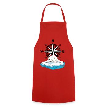 Ours polaire Rose des vents Arctique Arctique Compas Fantasy - Tablier de cuisine - rouge - Devant - AI Model Male 185 dark (185cm)