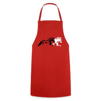 horses stallion mare foal - Cooking Apron - red - Front - AI Model Male 185 dark (185cm)