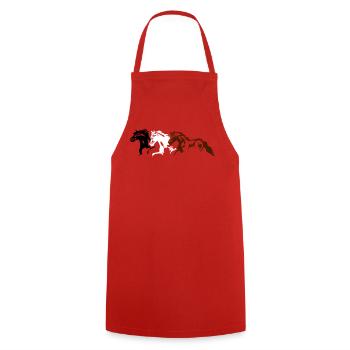 Chevaux, poneys, animaux, étalon, - Tablier de cuisine - rouge - Devant - AI Model Male 185 dark (185cm)
