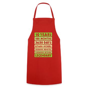 10 Years Anniversary Company Birthday Membership - Cooking Apron - red - Front - AI Model Male 185 dark (185cm)