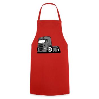 Chauffeur professionnel de véhicule poids lourd - Tablier de cuisine - rouge - Devant - AI Model Male 185 dark (185cm)