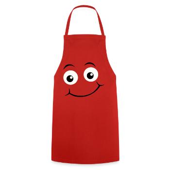 Emoticon Happy Eyes - Cooking Apron - red - Front - AI Model Male 185 dark (185cm)