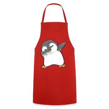 Pinguin Dabbing - Kochschürze - Rot - Vorne - AI Model Male 185 dark (185cm)