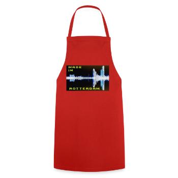 Futuristic Rotterdam Skyline Reflection - Cooking Apron - red - Front - AI Model Male 185 dark (185cm)