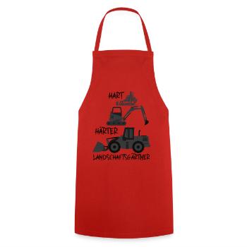 Landschaftsgärtner hart härter lustiger Spruch - Kochschürze - Rot - Vorne - AI Model Male 185 dark (185cm)