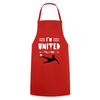 Manchester, United Kingdom, Manchester, United - Cooking Apron - red - Front - AI Model Male 185 dark (185cm)