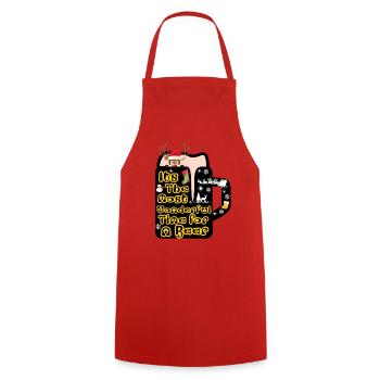 Joyeux Noël, Joyeux Noël, Joyeux Noël - Tablier de cuisine - rouge - Devant - AI Model Male 185 dark (185cm)