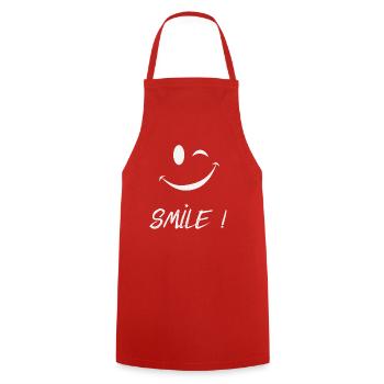 Smile - Kochschürze - Rot - Vorne - AI Model Male 185 dark (185cm)