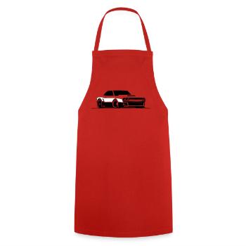 Challenger SRT Hellcat - Cooking Apron - red - Front - AI Model Male 185 dark (185cm)