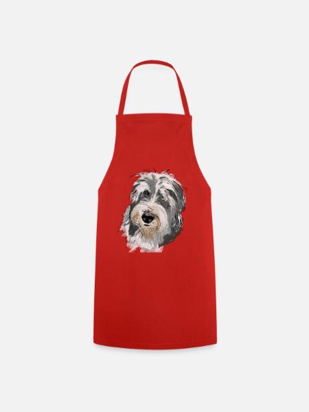 Bearded Collie - Kochschürze - Rot