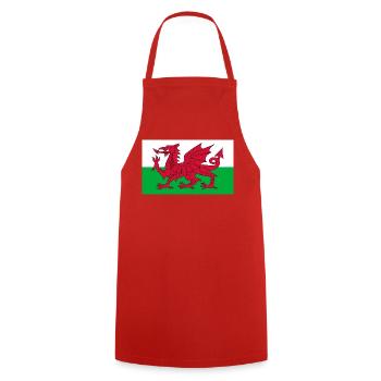 Autocollant drapeau du Pays de Galles Aufkleber Wales autocollant - Tablier de cuisine - rouge - Devant - AI Model Male 185 dark (185cm)
