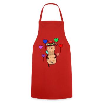 Cacahuète Chapeaux d’été Fleurs Fantasy Nut - Tablier de cuisine - rouge - Devant - AI Model Male 185 dark (185cm)