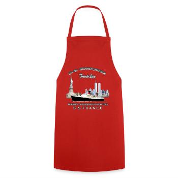LINER FRANCE Louis RUNEMBERG © Adagp - Cooking Apron - red - Front - AI Model Male 185 dark (185cm)