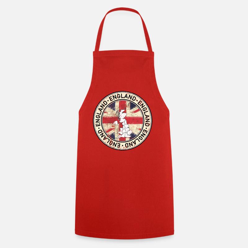 UK Map Flag Emblem - Cooking Apron - red