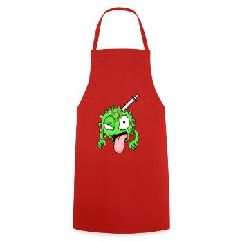Virus vacciné - Tablier de cuisine - rouge - Devant - AI Model Male 185 dark (185cm)